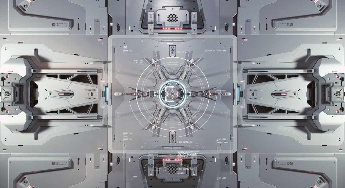 Futuristic engineering design panel